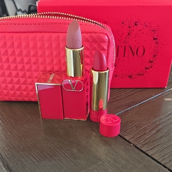 Valentino Cosmetic Case, Lipstick, and Refill lipstick - Picture 1 of 5